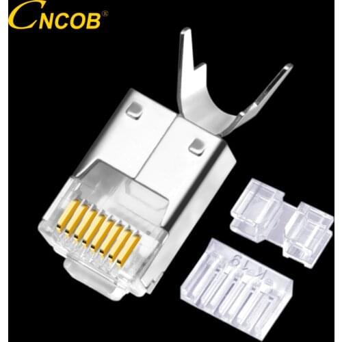 CNCOB Cat6 RJ-45 FTP Connector, three-pieces Ethernet RJ45 modular crystal plug gigabit ethernet 8P8C network cable connectors