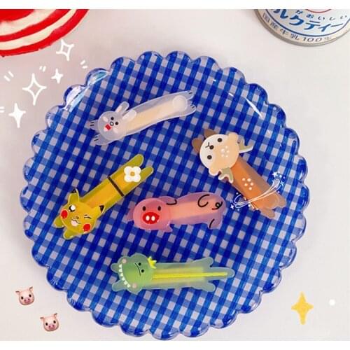 1 pc Girl cute cartoon animal pig hairpin Bunny, piglet, deer, fresh hairpin, side bangs clip, cute girl headdress