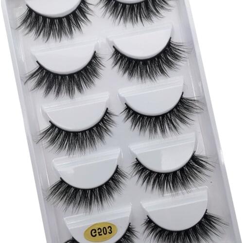 Long eyelashes 5 pairs 3d mink eyelashes thick lashes dramatic makeup eyelashes volume false eyelashes wispy lashes
