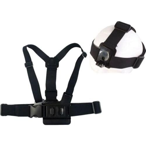 Elastic Adjustable Head Strap + chest mount Mount Belt For GoPro 8 7 6 5 Xiaomi Yi 4K II SJCAM SJ5000 SJ4000 SJ9000 Accessories