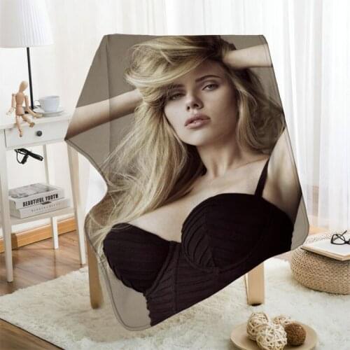 Musife Custom Scarlett Johansson Flannel Blanket Design Your own Blanket Flannel Blankets for Sofa DIY Dropshipping