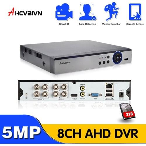 5 in 1 4CH 8CH Security CCTV DVR AHD 5MP 4MP 3MP 1080P H.265 Hybrid Video Recorder for AHD TVI CVI Analog IP Camera Onvif IP 5MP