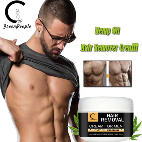GPGP Hemp Oil Painless Hair Removal Cream Hair Beard Depilatory Cream Legs Armpit Chest hair Remover Cream Show Abdominals