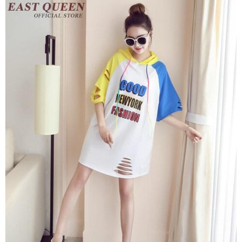 Contrast color summer t-shirt 2018 broken hole t-shirt teenagers fashion short sleeve tee shirt femme t shirt hoodies NN0490 CQ