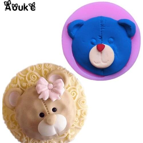 Small Bear Shape Cake Decoration Silicone Mold Soap Chocolate Fondant Molds Embossed Pastry Mould DIY Kitchen Baking Tools G122