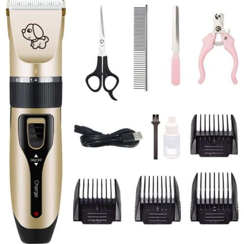 Rechargeable Pet Dog Hair Trimmer Grooming Clippers Low-Noise Cat Cutter Machine Shaver Electric Scissor Clipper USB Charging