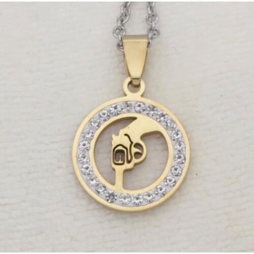 Fashion jewelry High quality stainless steel pistol gun pendant crystal necklace pendant Contains chain N408