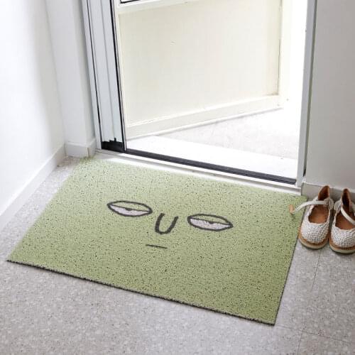 Cartoon Expression Wire Ring Floor Mat Home Entrance Door Mat Kitchen Bathroom Carpet Home Decoration Plastic Dustproof Carpet