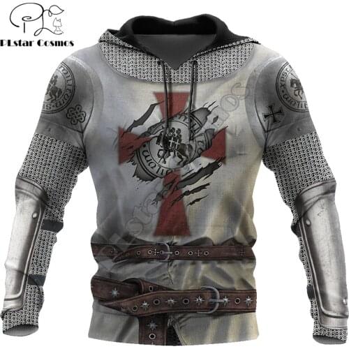 3D Printed Knight Medieval Armor Men hoodies Knights Templar Harajuku Fashion hooded Sweatshirt Unisex Casual jacket Hoodie QS44