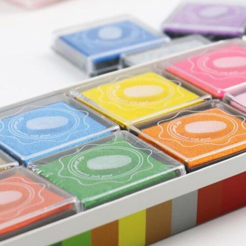 R9UA 20 Colors Ink Pad DIY Scrapbooking Album Finger Painting Inkpad Stamps Sealing Decoration