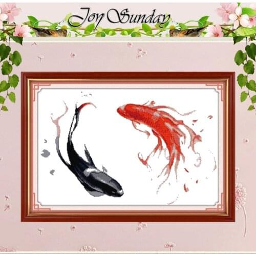 Fishes Patterns Counted Cross Stitch DIY 11CT 14CT Cross Stitch Sets Animals Chinese Cross-stitch Kits Embroidery Needlework