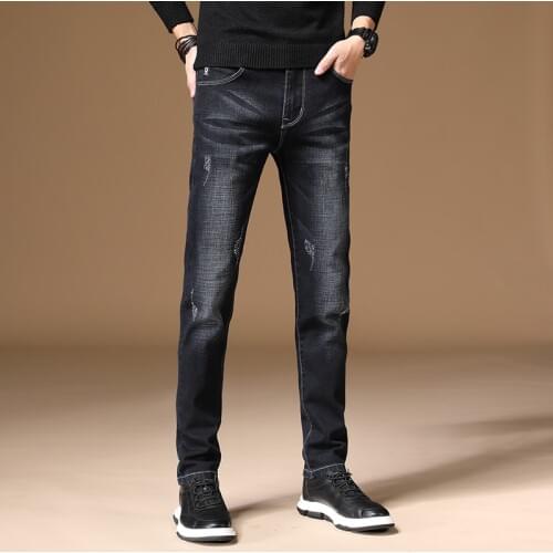 New Arrival Style Men Boutique Denim Jeans High Quality Fashion Casual Solid Pencil Pants Mens Leisure Trousers Size 27-36