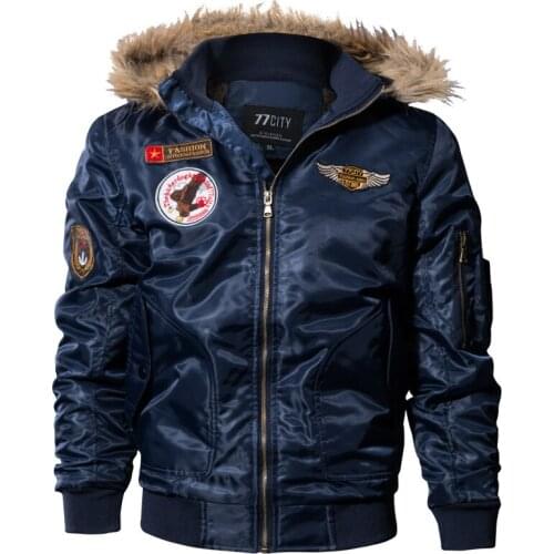 Autumn Winter Bomber Jacket Men Windbreaker Thick Fleece Army Military Motorcycle Jacket Mens Pilot Jacket Coat Outwear