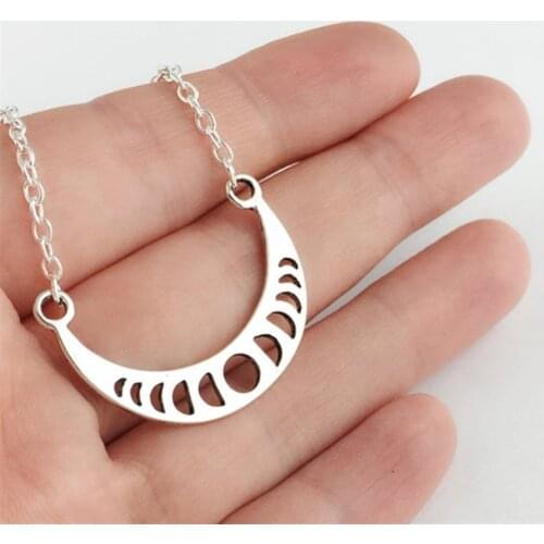 Moon Phase Necklace, Inspirational Layering Necklace, Wiccan Lunar Jewelry, Boho Statement Necklace,Cycle Bridesmaid Gift Choker
