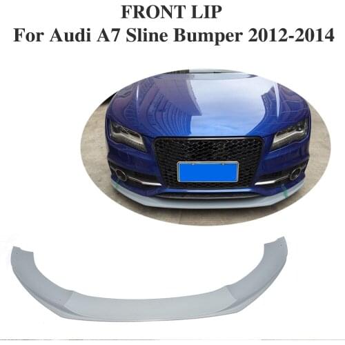 FRP Grey Front Bumper Lip Spoiler Apron For Audi A7 S7 Sline 2012-2014