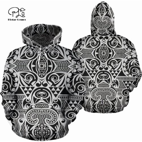 PLstar Cosmos 3DPrint Newest Tattoo Tribal Polynesian Premium Awsome Unique Harajuku Streetwear Unisex Hoodie/SweatshirtZip 1