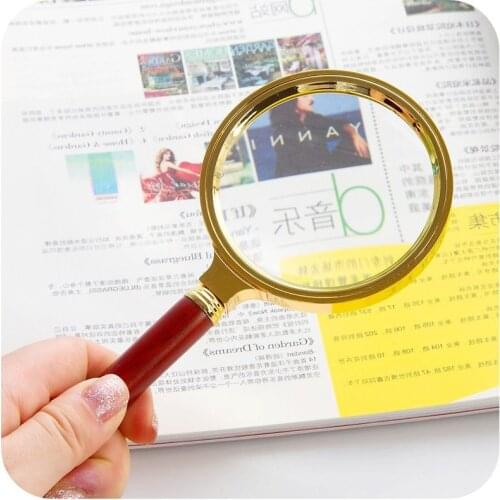 Profession Portable HD 10X jewelry loupe magnifier led handheld, 80mm Metal golden optical glass reading and watch repair