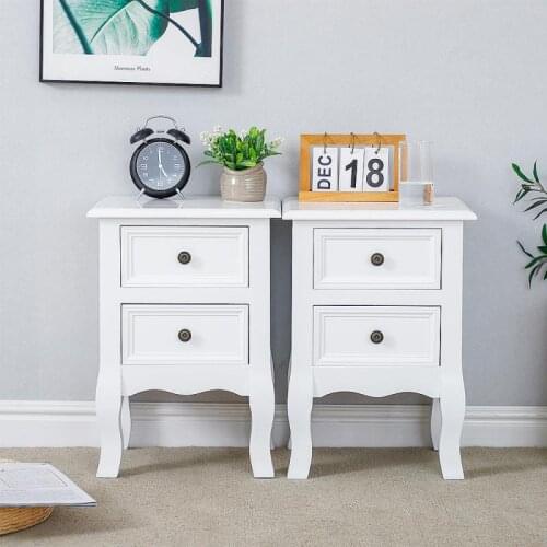 Simplicity Nightstand Bedside Table Magazine Cabinet Storage Organizer Bedside Table Bedroom Furniture With 2 Drawers HWC