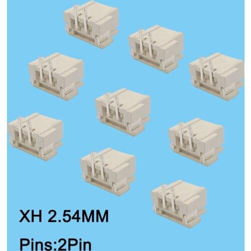 50Pcs/Lot XH2.54 2Pin Wire Connector 2.54mm Pitch Vertical Right Angle SMD Socket 2PIN PCB Terminals Cable Adapter