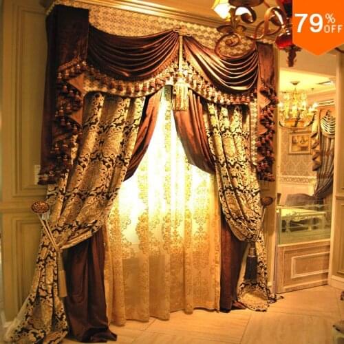 Luxury classical canopy curtain fashion tman christmas Best quality of luxury jacquard curtain finished products canopy curtain