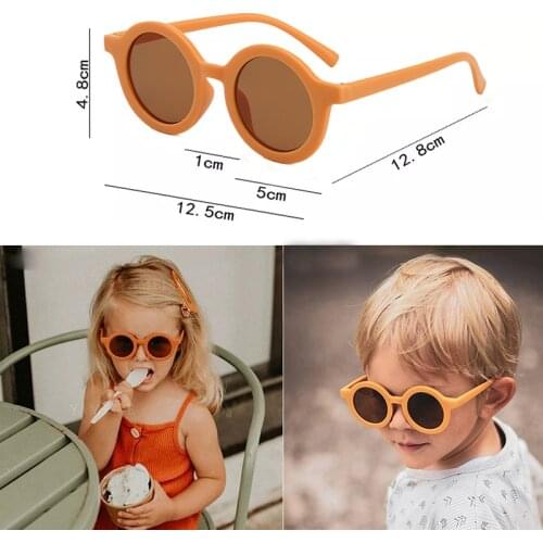 Children Boy Girl Cute Leopard Double Color Cartoon Bear Shape Round Sunglasses Kids Vintage Sunglasses UV400 Protection Classic