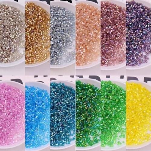 1680pcs/Pack 1.5mm Glass Tube Seed Beads Brilliant DIY 15/0 Glass Bugle Seedbeads For Craft Jewelry Garment Accessories