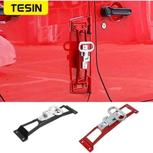 TESIN Metal Hinge Foot Step Pedals Plate Exterior Folding Foot Rest Pedal Pegs For Jeep Wrangler JK 2007-2017 Car Accessories