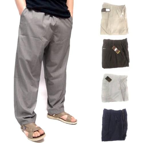 Vintage Men Casual Pants Baggy Plenty Drawstring Solid Color Pockets Sweatpants Workout Trousers Streetwear Muslim Umrah