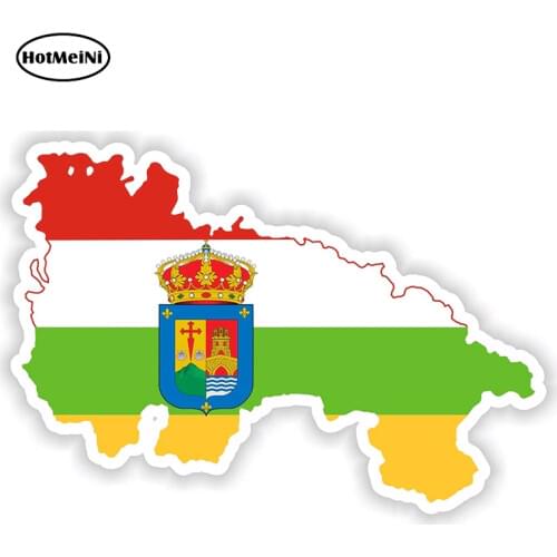 HotMeiNi 13cm x 9.1cm La Rioja Spain Map Flag Sticker Silhouette for Bumper Helmet Door Laptop Decal Waterproof Car Stickers