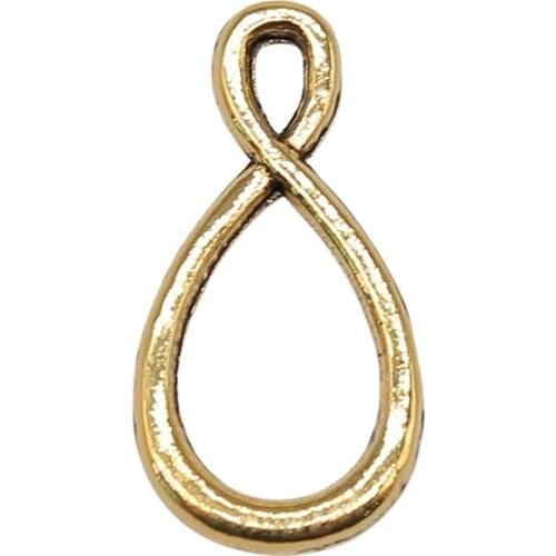 WYSIWYG 10pcs Infinity Connector Charms DIY Alloy Jewelry Findings Antique Gold Color 22x11mm