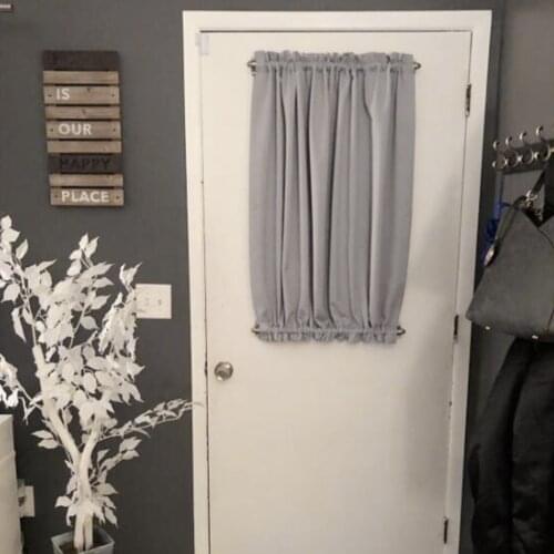 French Door Curtain Thermal Insulated Blackout Curtain Panel for Home Office Front Door (Wide 137 by Long 102cm)