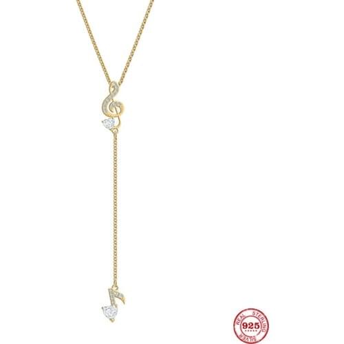 2020 Fashion Charm Pure 925 Silver Original 1:1 Copy, Wonderful Notes Shine Tassels Wild Necklace Women Luxury Jewelry Giftss