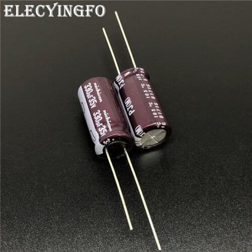 10pcs/100pcs 330uF 35V NICHICON PJ Series 10x20mm 35V330uF Low Impedance Long Life Aluminum Electrolytic capacitor