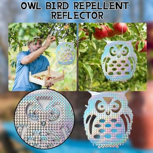 10PCS Sticky Outdoor Owl Type Decoy Bird Repellent Piece Pest Control Frightening Sounds Garden Orchard Protector Decoration