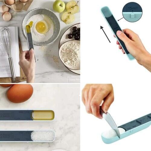 12-speed Measuring Spoons Teaspoon Coffee Scoop Kitchen Accessories Cake Baking Tools Gram Metering Spoon Scale Cups Adjustable