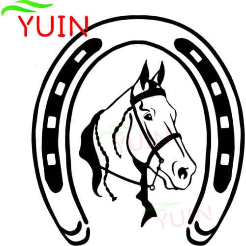 Car Sticker Horseshoe Classic Horse Head Decal Creative PVC Auto Parts Body Window Decoration Waterproof Sunscreen Decals