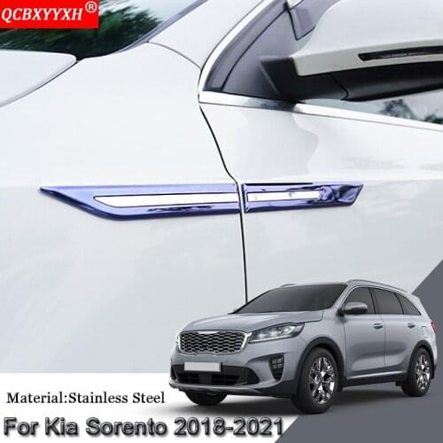 Car Styling Car Side Leaf Plate Decoration Sequins Leaf Board Side Label Stickers Auto Accessories Fit For Kia Sorento 2018-2021