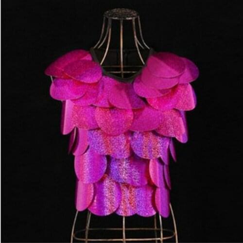 Shiny DS Costume Costumes Bar Singer Outfit Sexy Dance Sequin Crop Top Paillette Stage Dance Wear Ballroom for Women