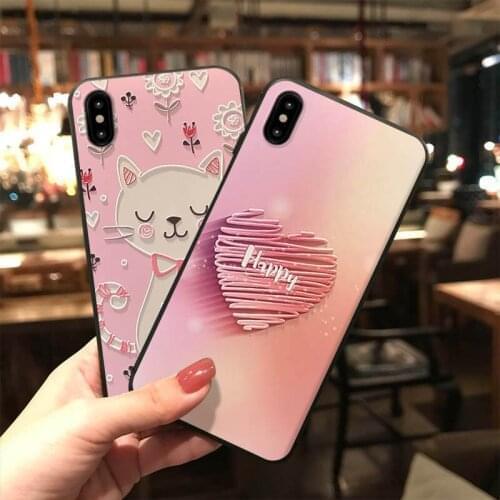 Cute Pink Carousel Cat Phone Case for Xiaomi Redmi Note 7 8 9 Pro 8T 7A 8A Mi 10 9 8 Lite 9T CC9 CC9e Soft TPU Back Cover