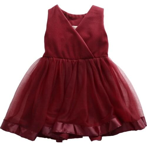 Citgeett Christmas Kids Baby Princess Girl Lovely Cute Solid Sleeveless Pretty Dress Party Tulle Gown Formal Fashion