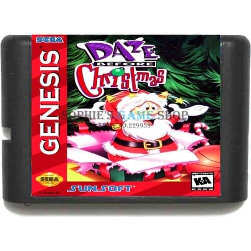 Daze Before Christmas Game Cartridge Newest 16 bit Game Card For Sega Mega Drive / Genesis System