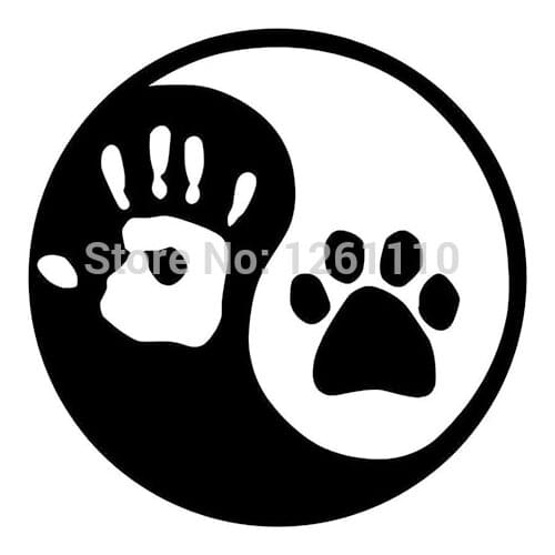 HotMeiNi Ying and YANG DOG or CAT Paw & Hand Print Car Window Vinyl Decal Car Sticker LOGO Laptop Locker