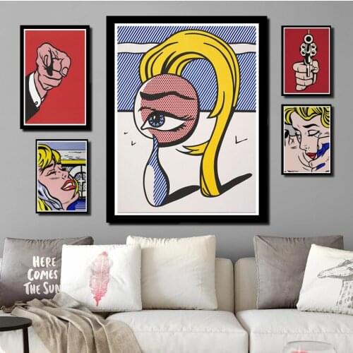 Perfect JL Pop Art Artwork Roy Lichtenstein Art Painting Poster Home Decor wall stickers