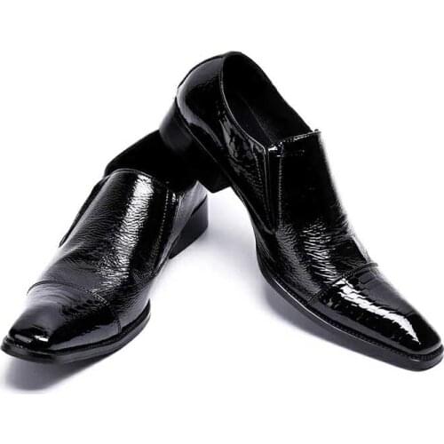 Italian 2020 Men Dress Shoes Formal Wedding Genuine Leather Shoes Retro Brogue Business Office Mens Flats Oxfords For Male