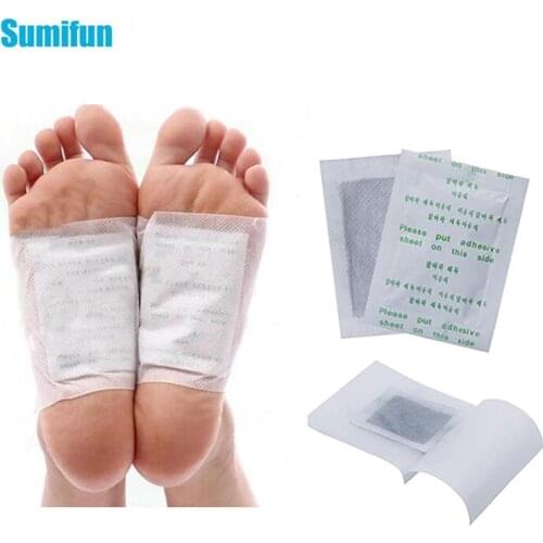 20pcs Vinegar Detox Foot Pads Herbal Medical Plaster Bamboo Adhesive Patches Feet Care Natural Plant Toxins Health Care D0960
