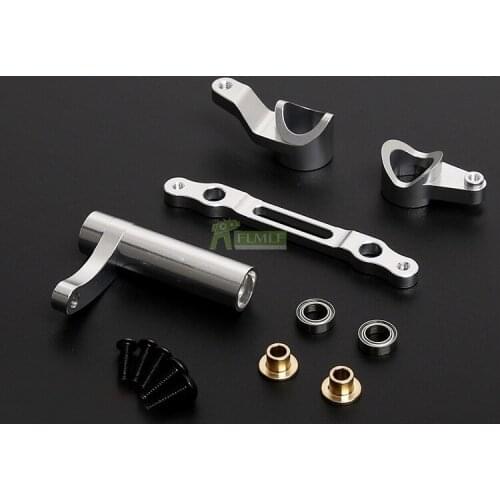 Alloy CNC Steering Kits Fit for 1/8 HPI Racing Savage XL FLUX Rovan TORLAND Monster Brushless Truck Parts