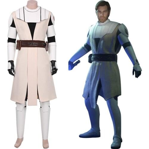 Anime The Clone Wars -Obi- Wan Kenobi Cosplay Costume Coat Uniform Outfits Halloween Carnival Suit