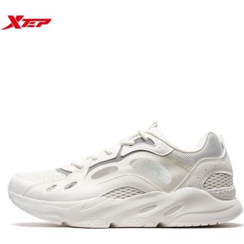 Xtep Men Running Shoes lelaki berjalan kasut Sneakers Sports Mesh Breathable Causal Resistant