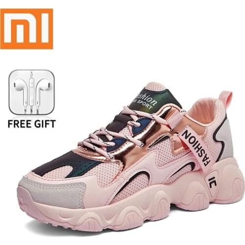 Xiaomi Fashion Woman Sneakers Comfortable Breathable Flatfrom Casual Sports Shoes Women Casual Lace-Up Non-Slip Shoes Size 35-40