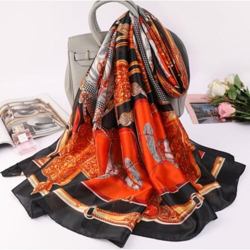 New Summer Sunscreen Beach Towel Fashion Dustproof Handkerchief Classic Stripe Travel Silk Scarves Popular Print 180X90CM Shawls